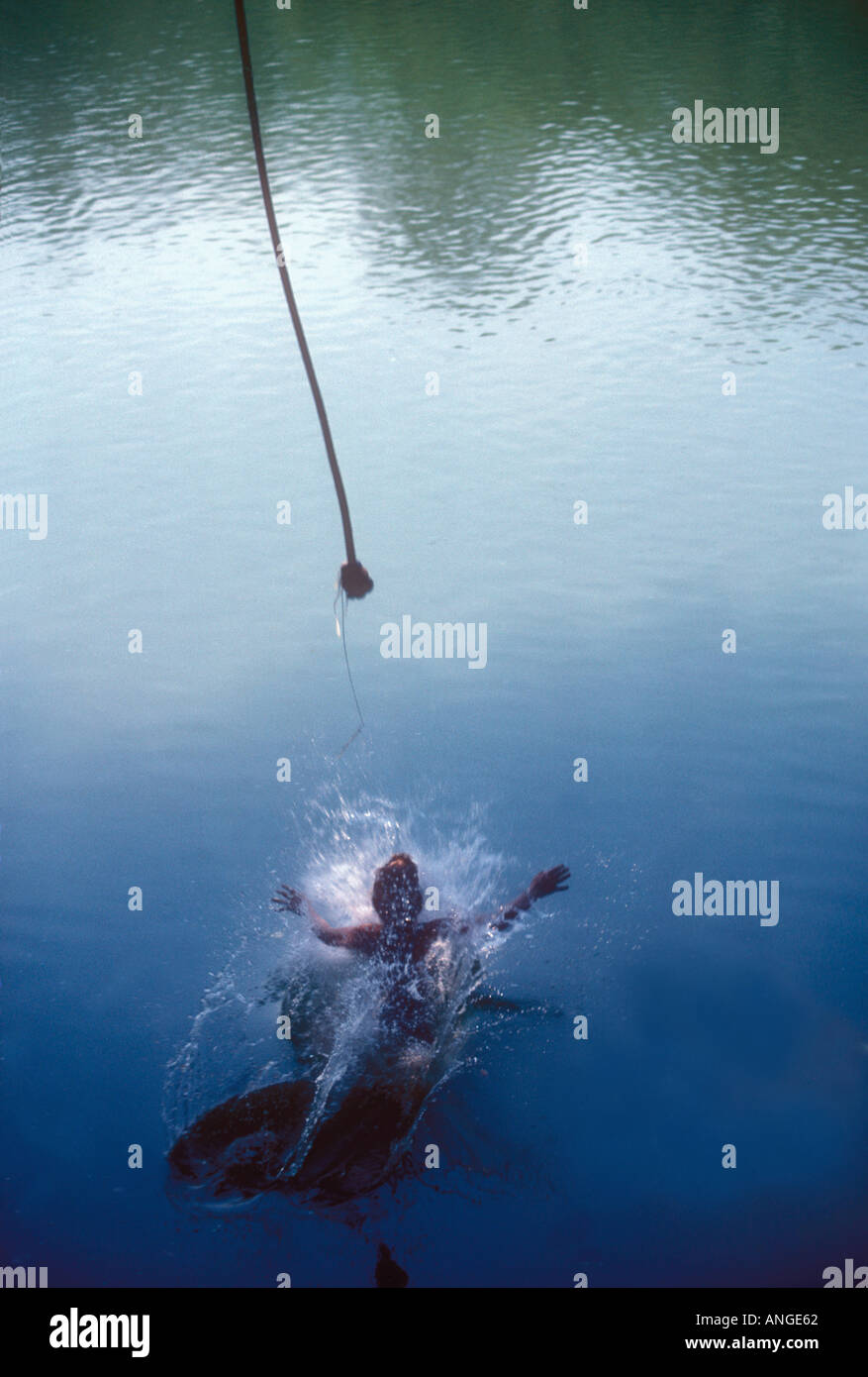 Jumping into Water Stock Photo Alamy