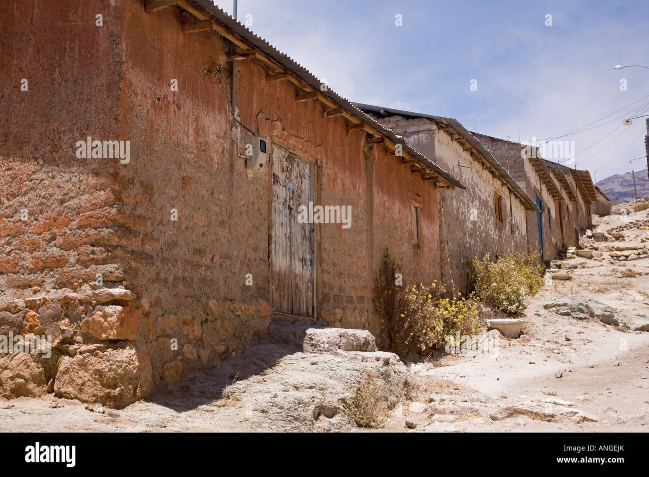 Belen Chile street and houses Stock Photo