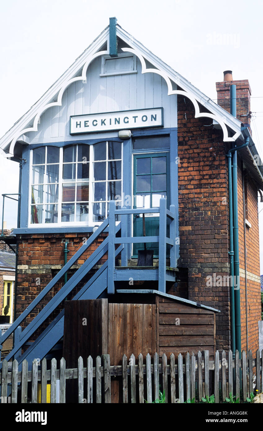 Heckington Lincolnshire preserved railway signal box Stock Photo