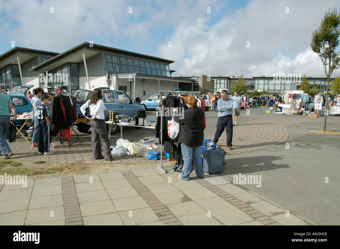 Summer car boot sale on the island of Jersey Stock Photo Alamy