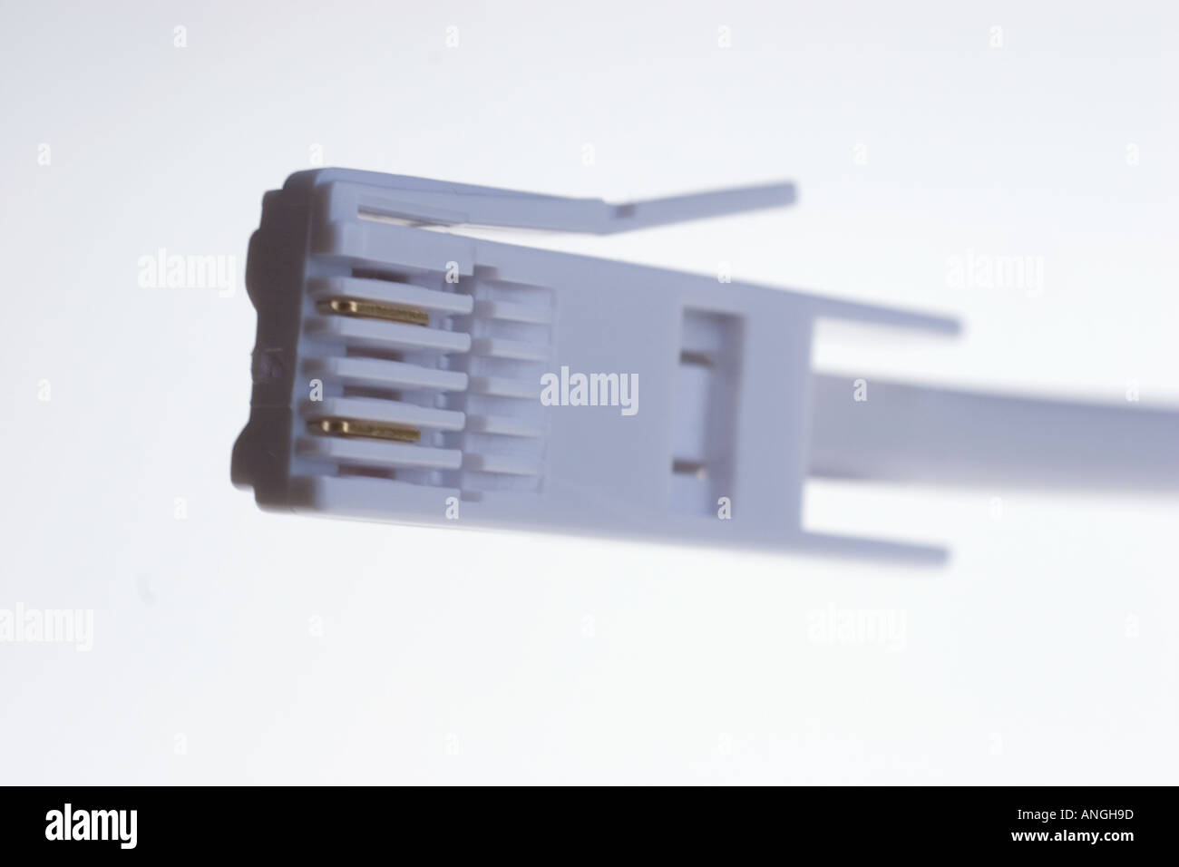 Standard Uk telephone jack plug connector and cable Stock Photo Alamy