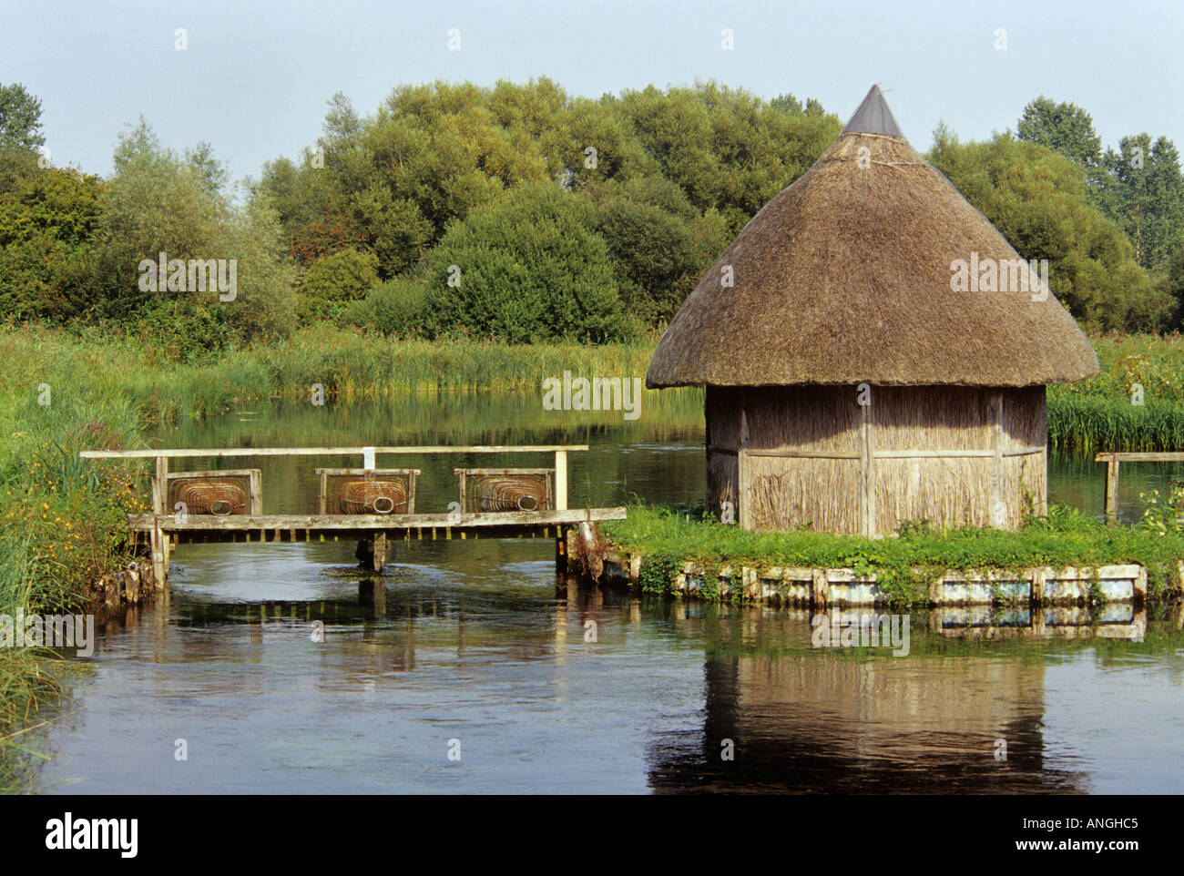 SALMON BASKETS on River Test in Test Valley Longstock Hampshire England