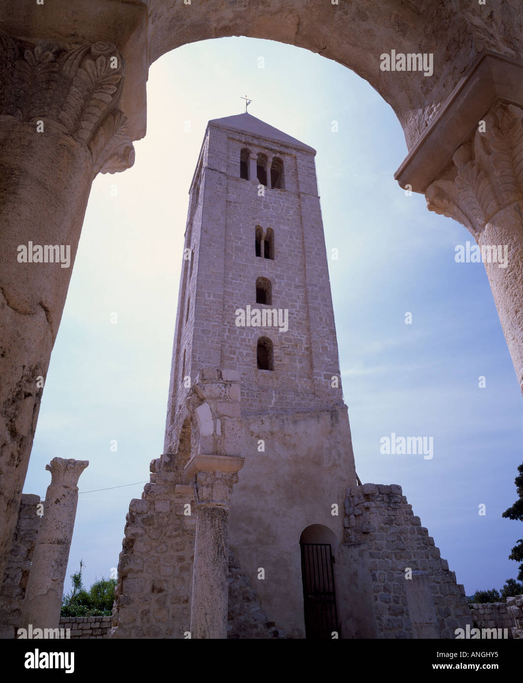 Campanile of the church of St John, or Sveti Ivan, Rab town, Rab Island, Kvarner region, Croatia Stock Photo
