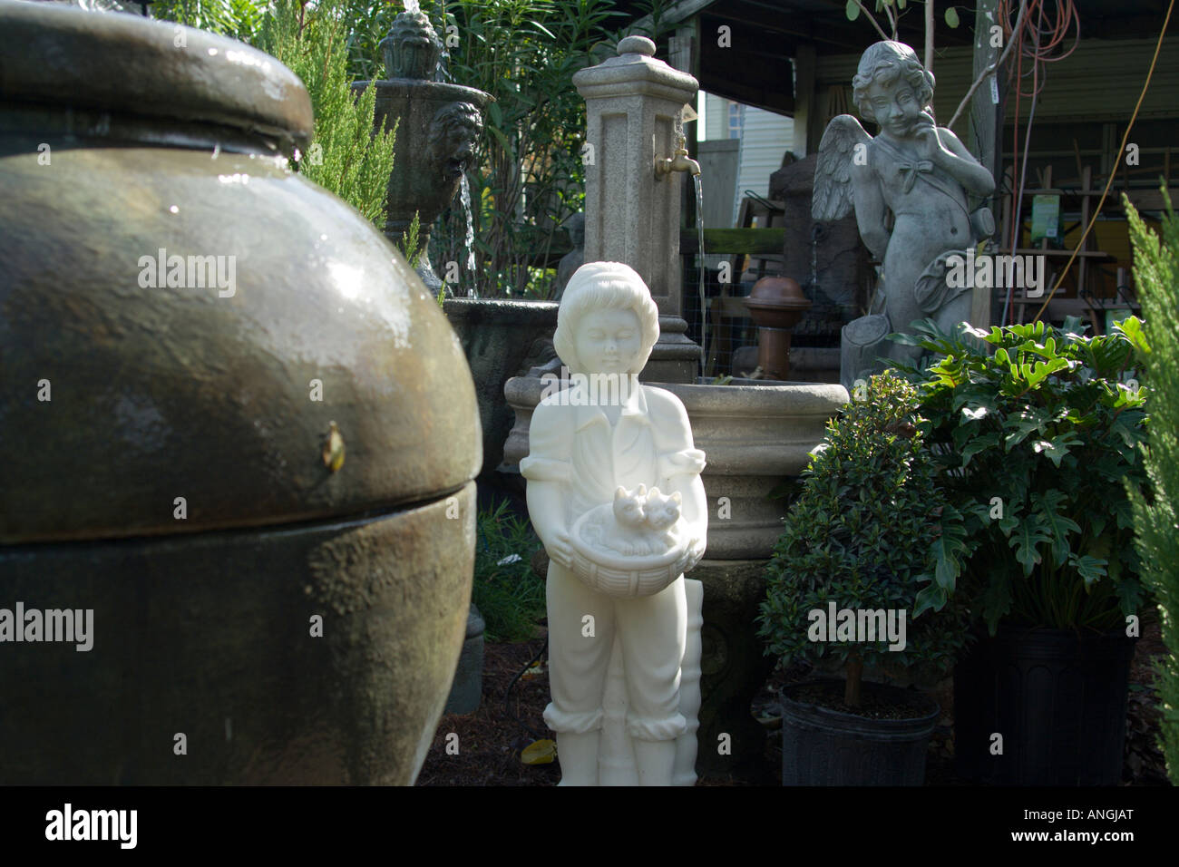 A female statue in a garden Stock Photo Alamy