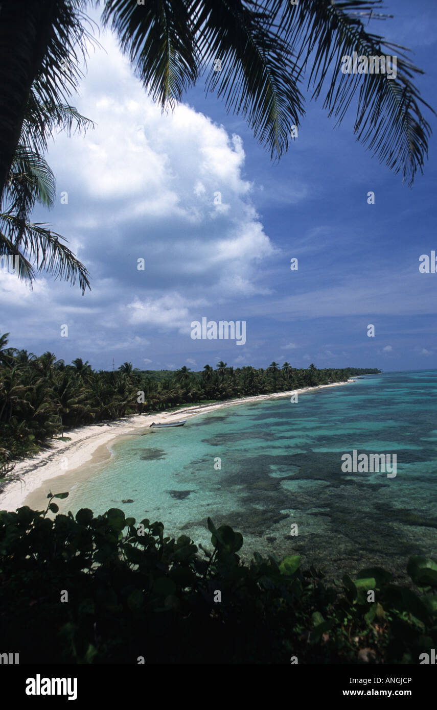Little Corn island, Nicaragua. Unspoilt Caribbean beach with Caribbean