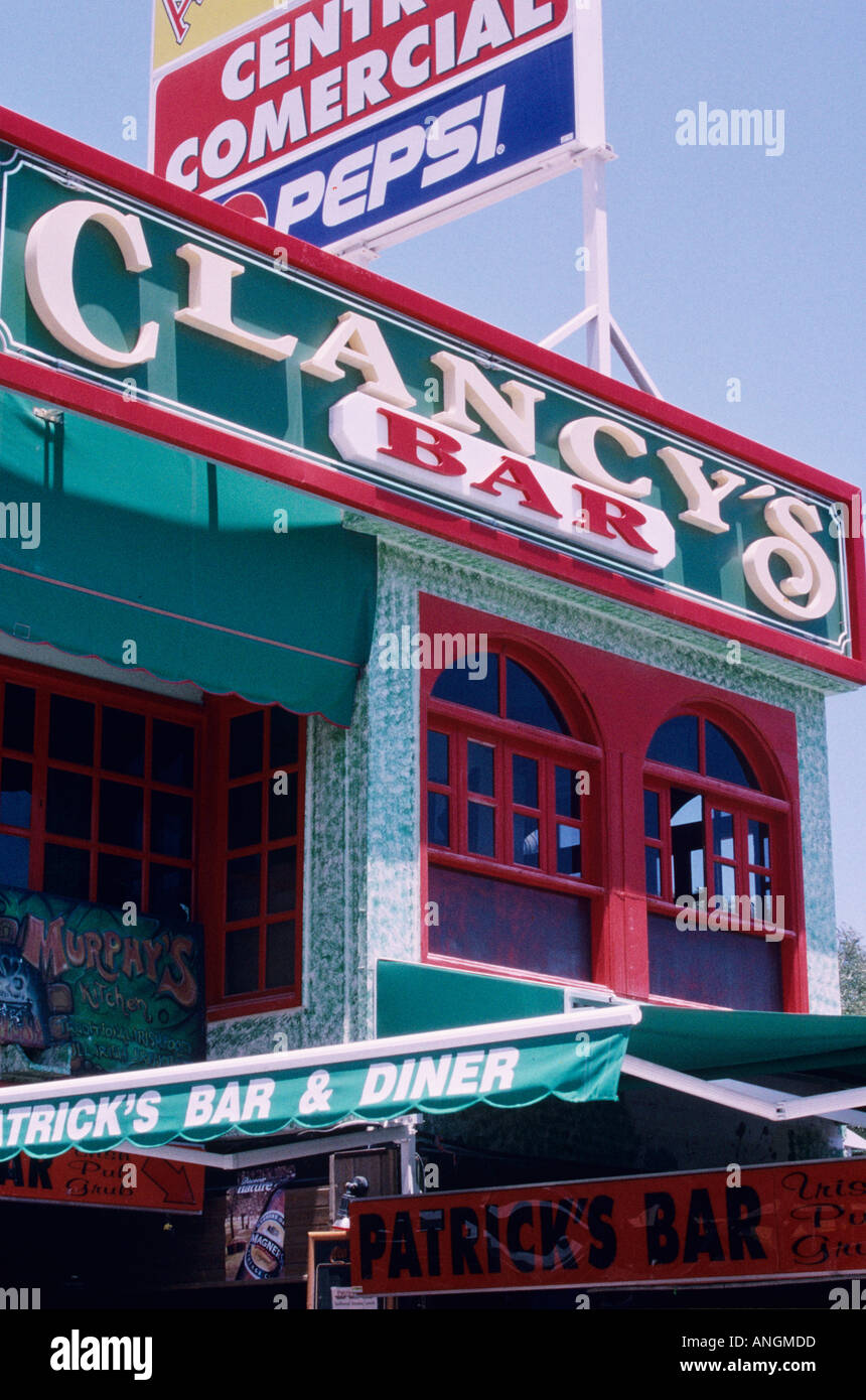 Clancy's Bar, Irish Bar Exterior, Playa del Ingles, Gran Canaria Island, Spain, Europe Stock