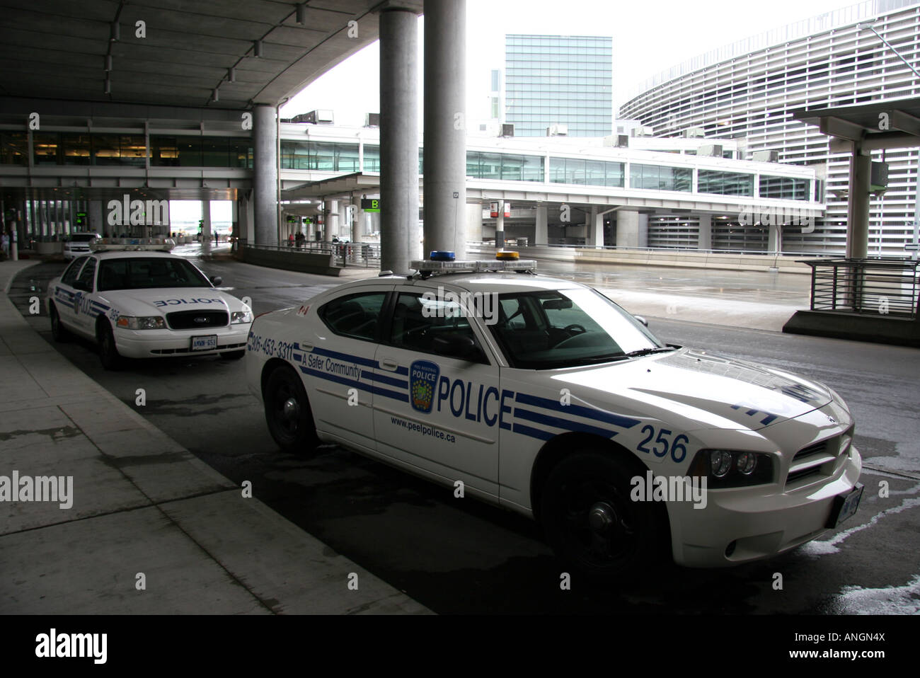 Peel Regional Police cars at Toronto Pearson Airport Ontario Canada Stock Photo