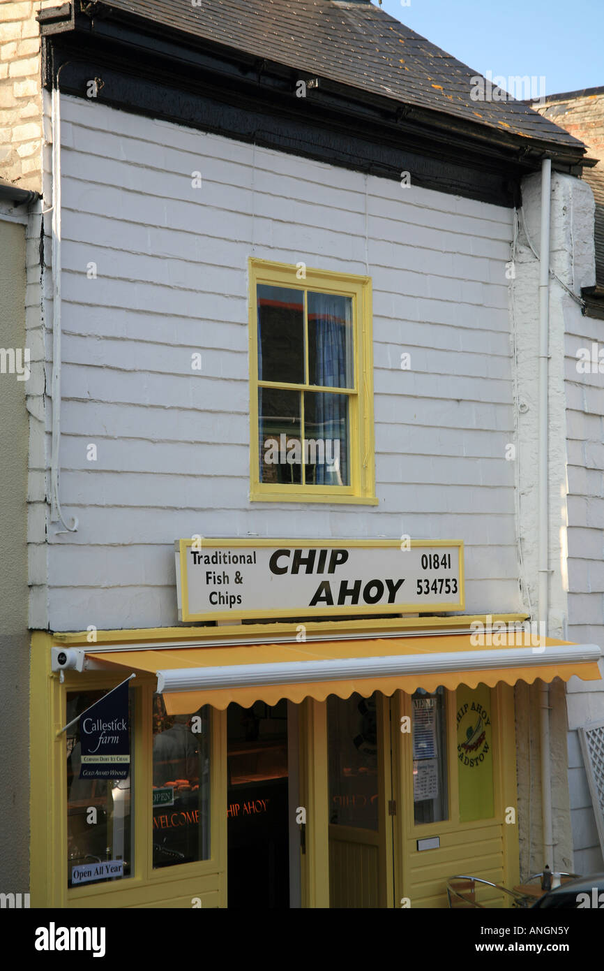Padstow chip shop Cornwall UK Stock Photo Alamy