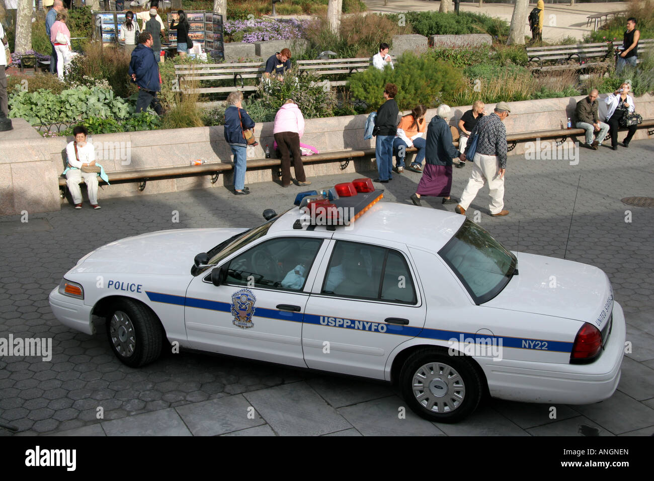 United States Park Police car in Battery Park Lower Manhattan New York Stock Photo