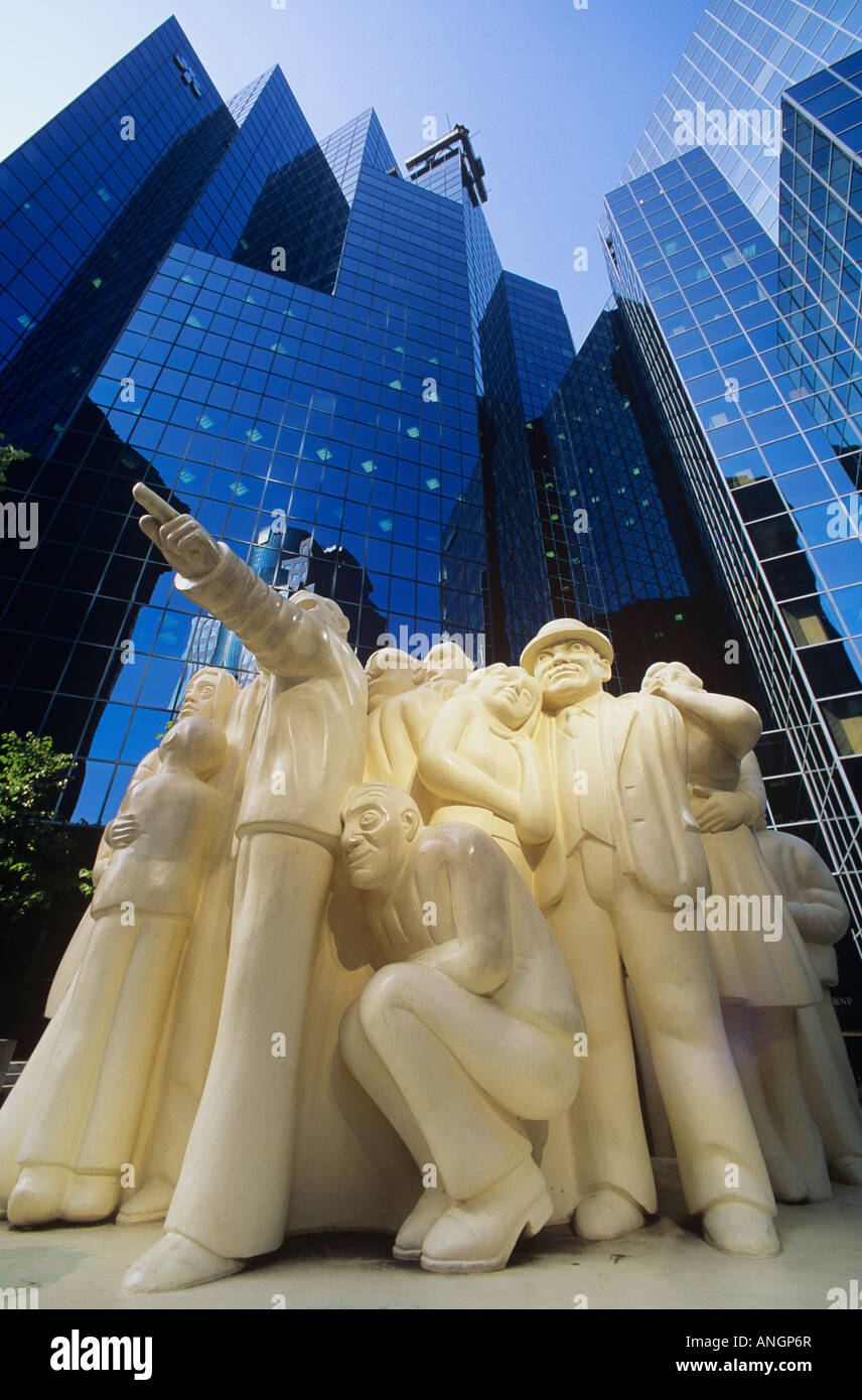 The illuminated Crowd sculpture, McGill College, Montreal, Quebec