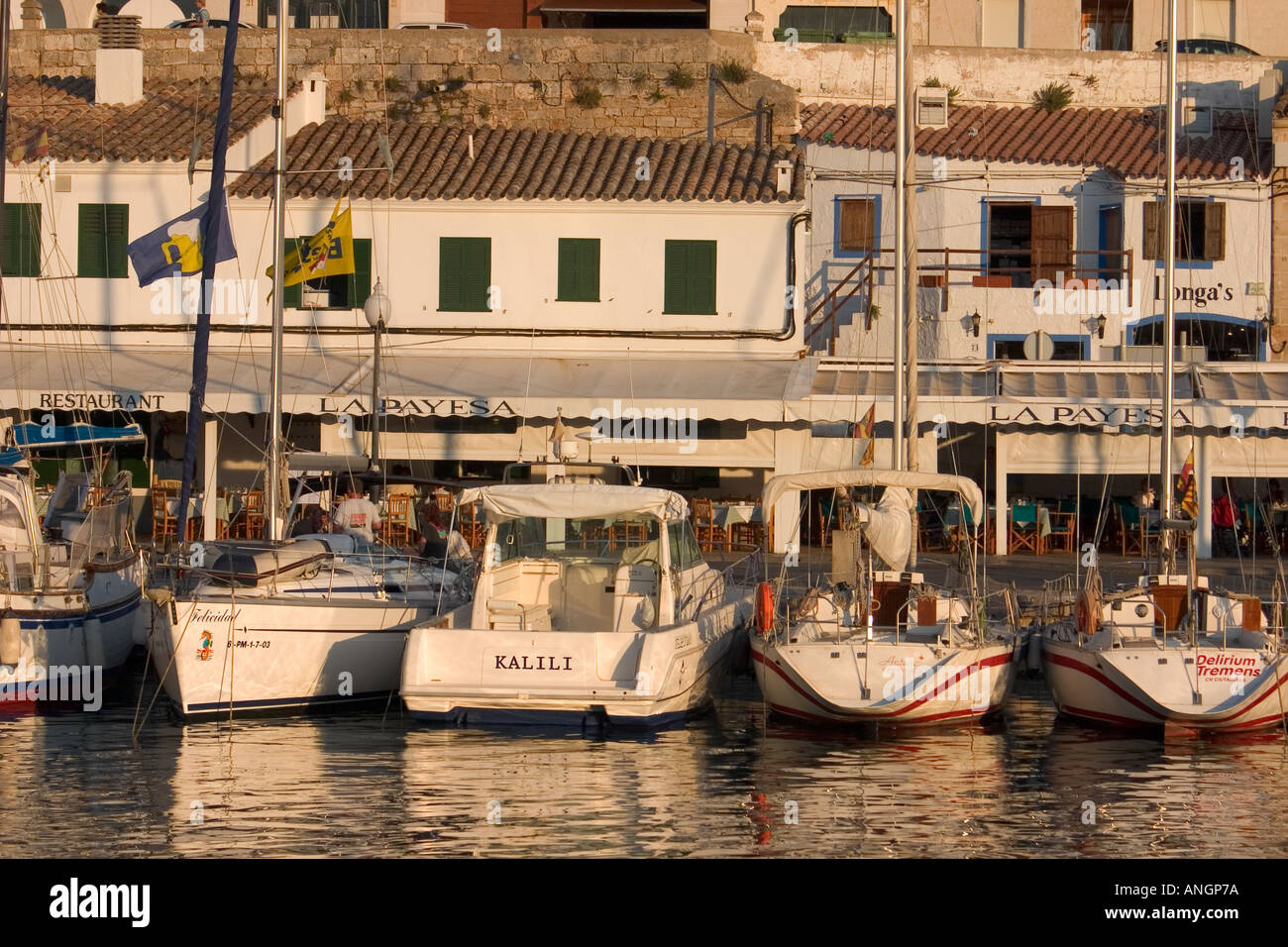 Restaurants and boats The Marina Ciutadella Old Capital of Menorca ...