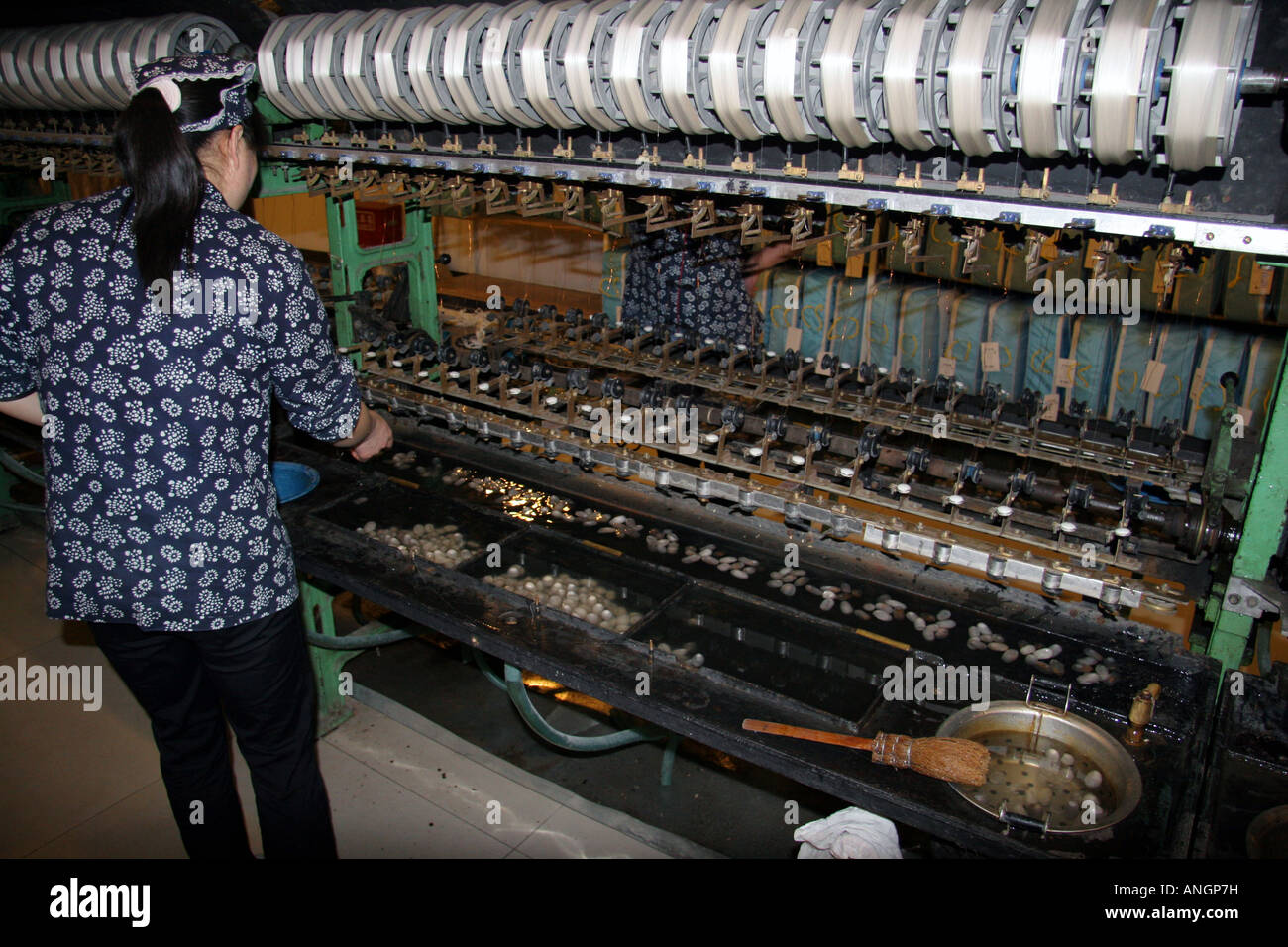 Silk worm factory in Beijing China Stock Photo