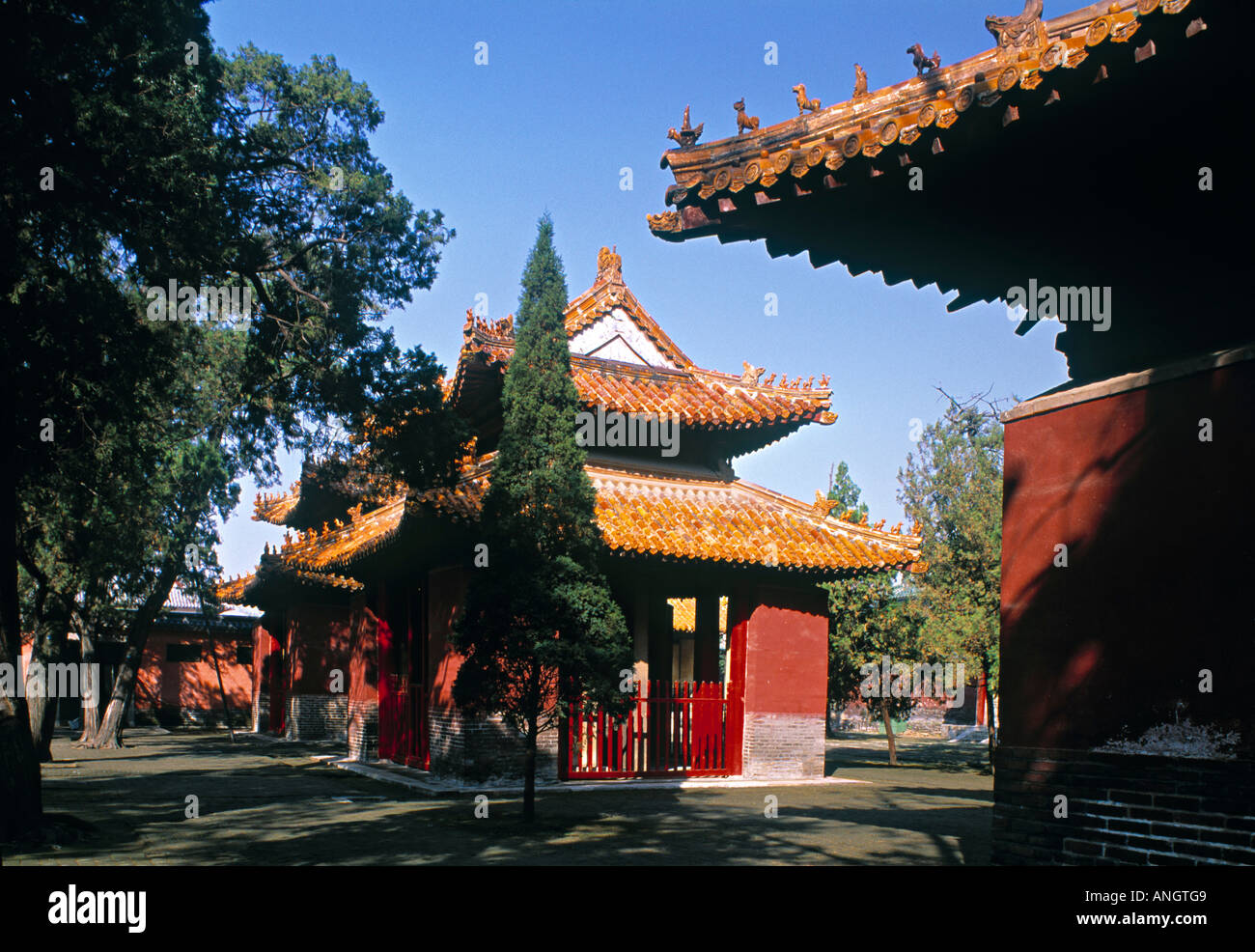 Stele Pavilion, Qufu, Shandong Province, China Stock Photo