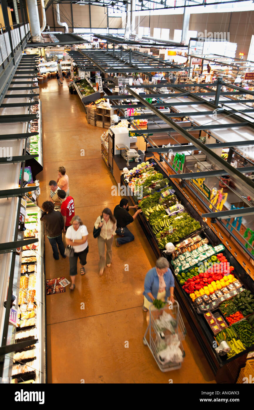 WISCONSIN Milwaukee Shoppers in aisel of Milwaukee Public Market indoor