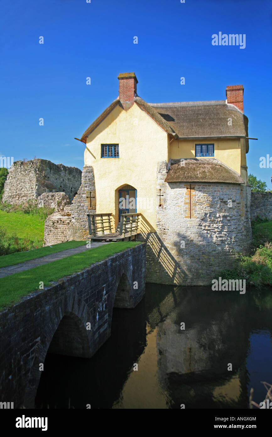 stogursey-castle-gatehouse-and-moat-somerset-uk-stock-photo-alamy