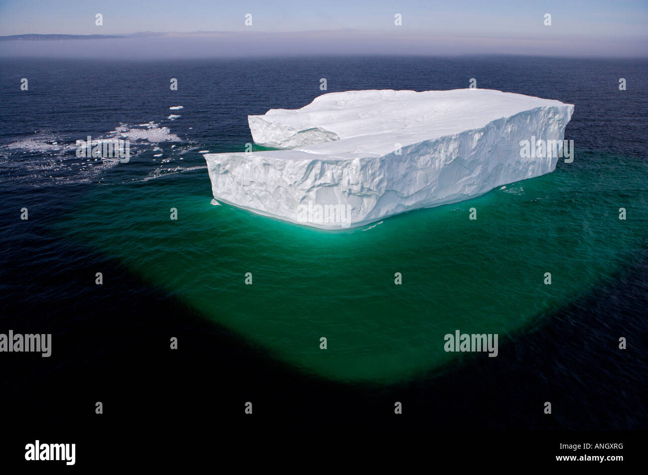 Aerial view of an iceberg in the Strait of Belle Isle, Southern