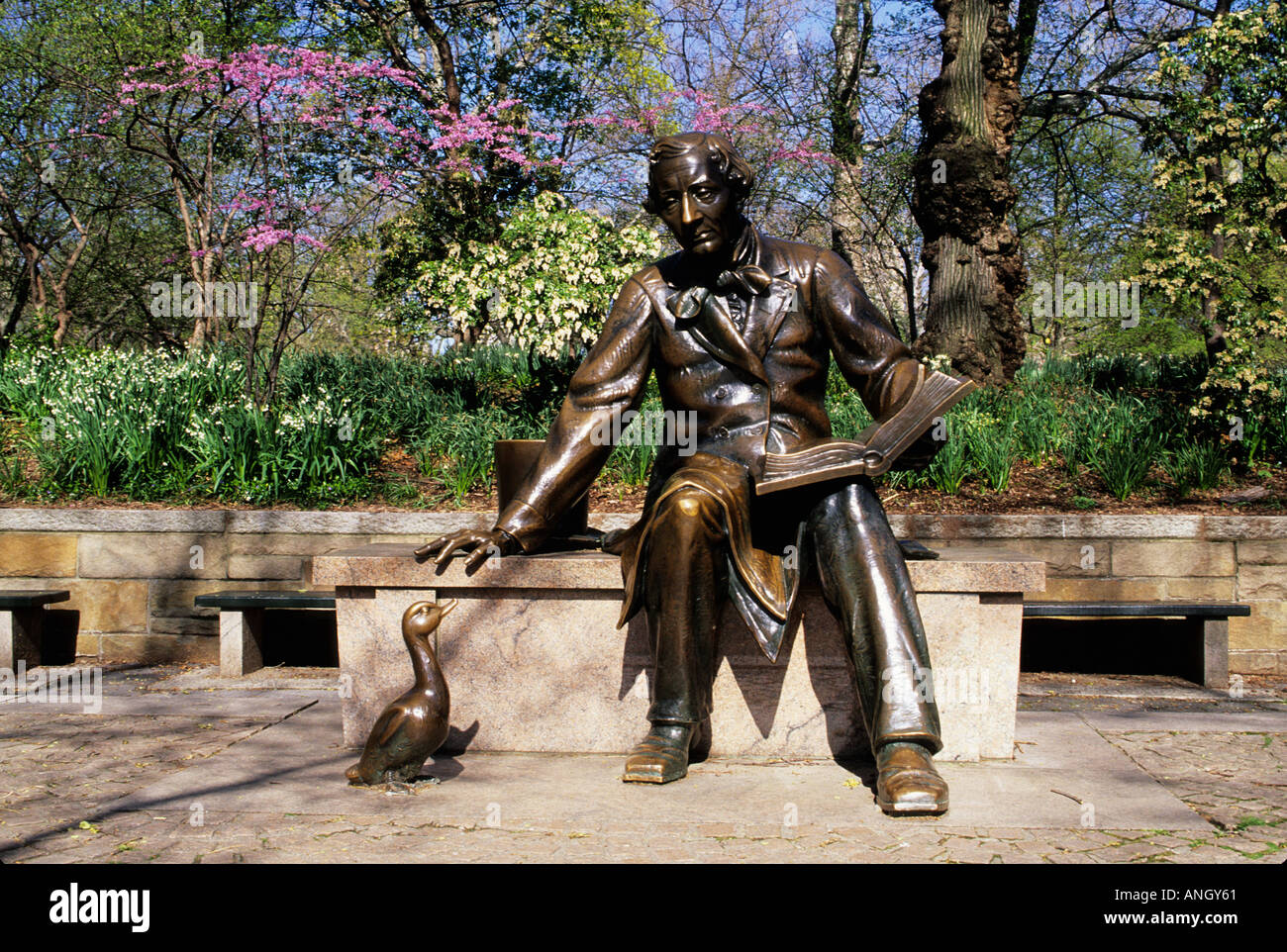 New York City Central Park Statue of Hans Christian Andersen Reading