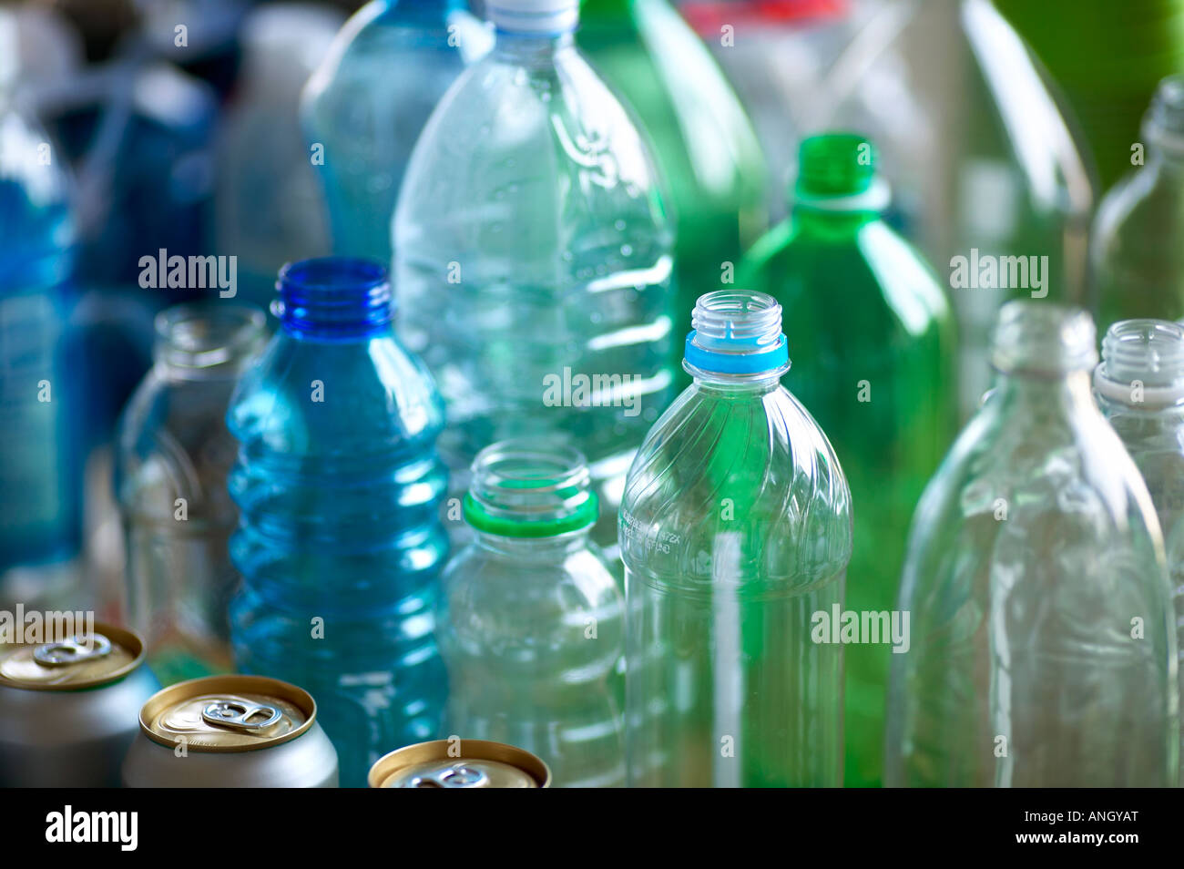 grouping of recyclable material glass, plastic amd metal, Montreal