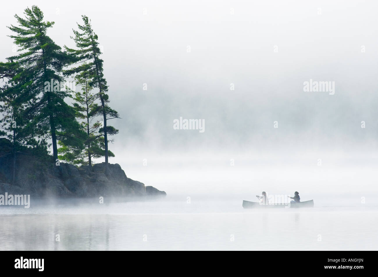 Canoeing on Lake of Two Rivers, Algonquin Provincial Park, Ontario