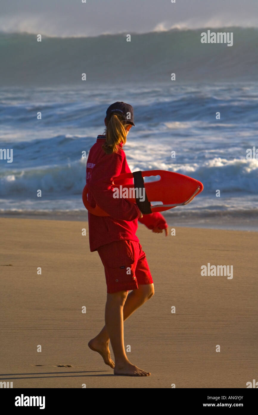 Los Angeles County Lifeguard Watching Big Waves At Zuma Beach Malibu Los Angeles County