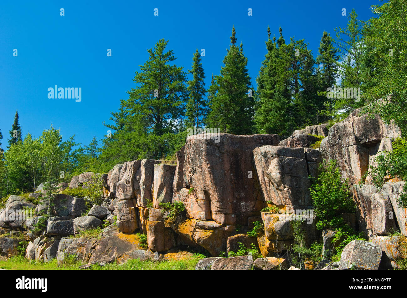 Pre cambrian shield at pointe du bois hires stock photography and