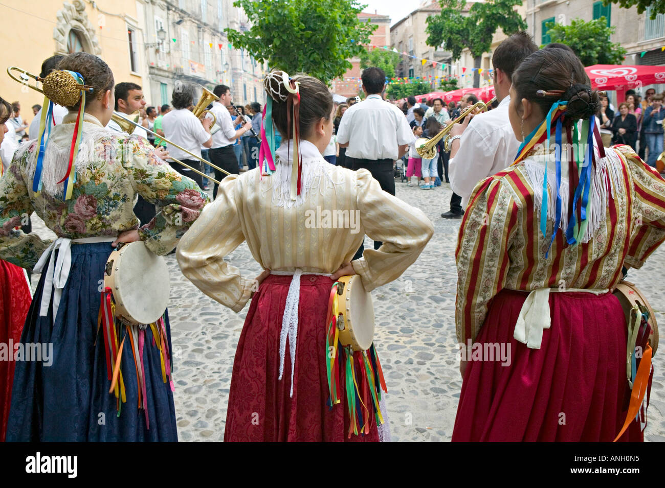 Calabrian Folk Dancing Festival, Tropea, Calabria, Italy Stock Photo
