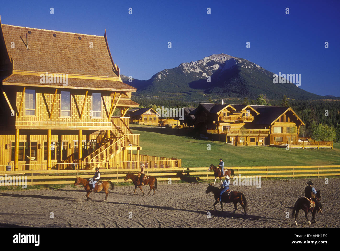 Horse riding at Echo valley Guest Ranch & Spa, British Columbia, Canada. Stock Photo