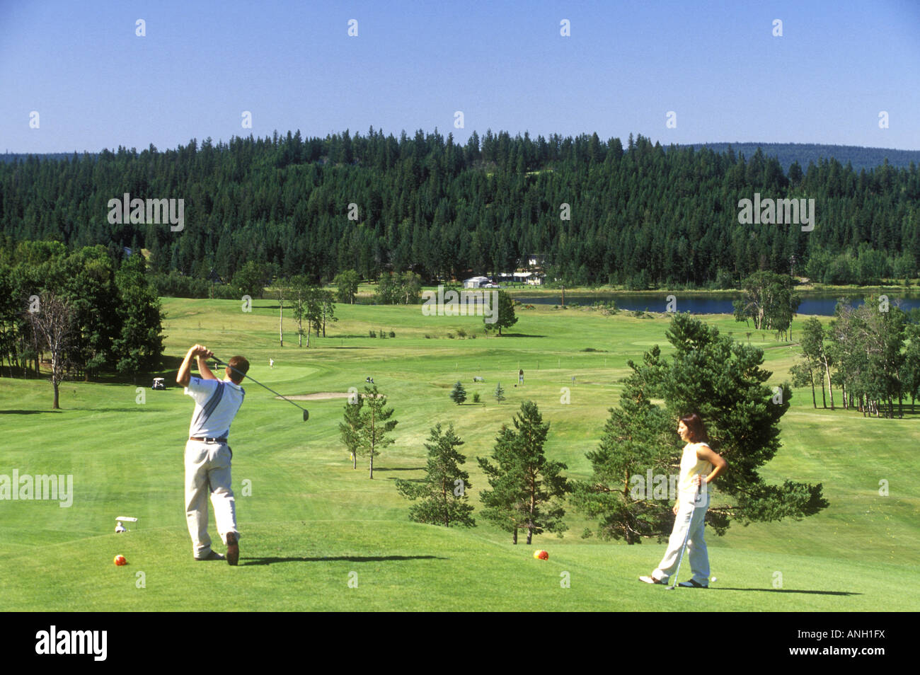 Golfing At 108 Mile Golf Course British Columbia Canada Stock Photo Alamy