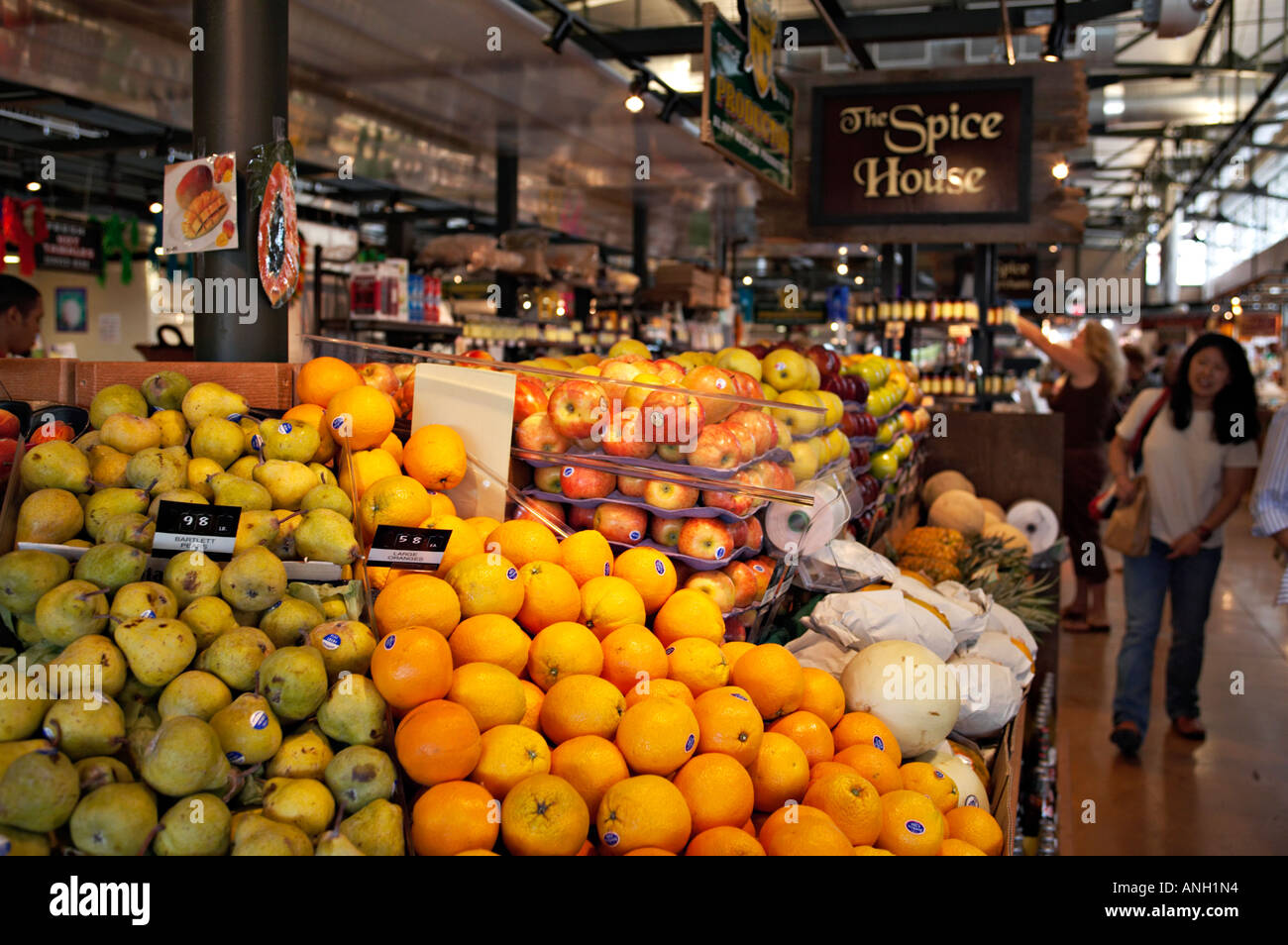 WISCONSIN Milwaukee Fruit display in Milwaukee Public Market indoor