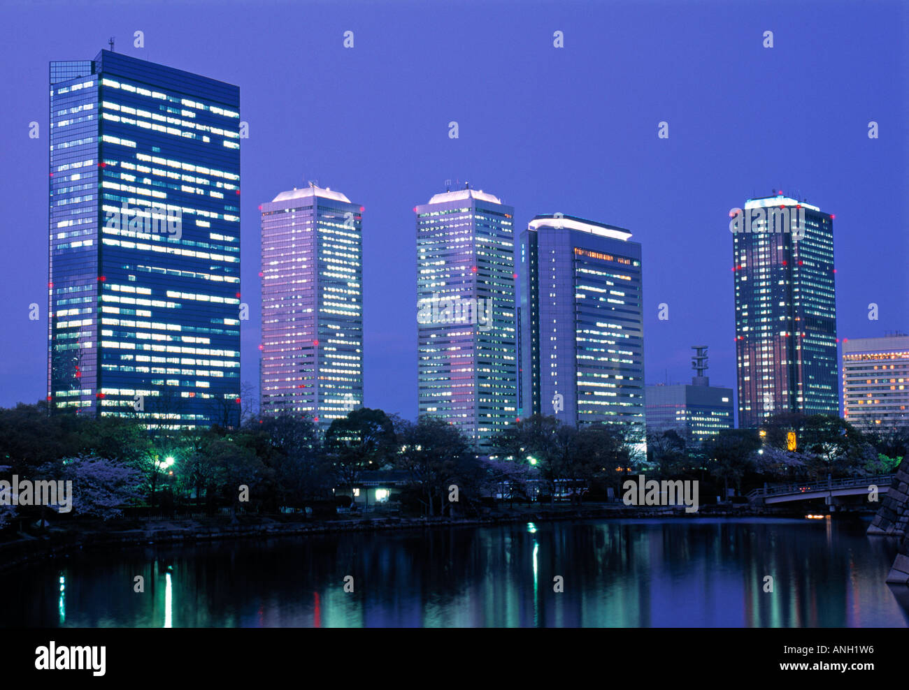 Financial District, Osaka, Japan Stock Photo Alamy