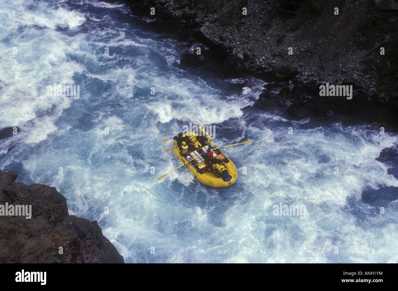 Rafting on the Chilko River, British Columbia, Canada. Stock Photo
