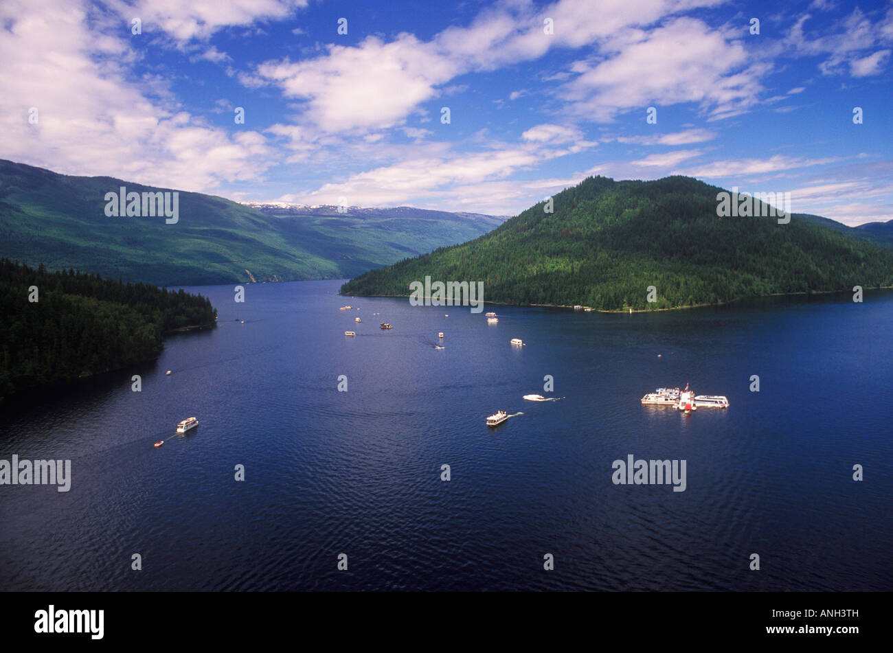Aerial of Cinnamouson Narrows Park, Shuswap Lake, British Columbia