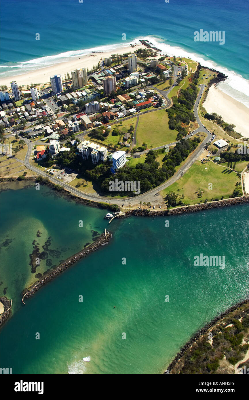 Tweed River And Tweed Heads New South Wales And Coolangatta Queensland Australia Aerial Stock Photo Alamy