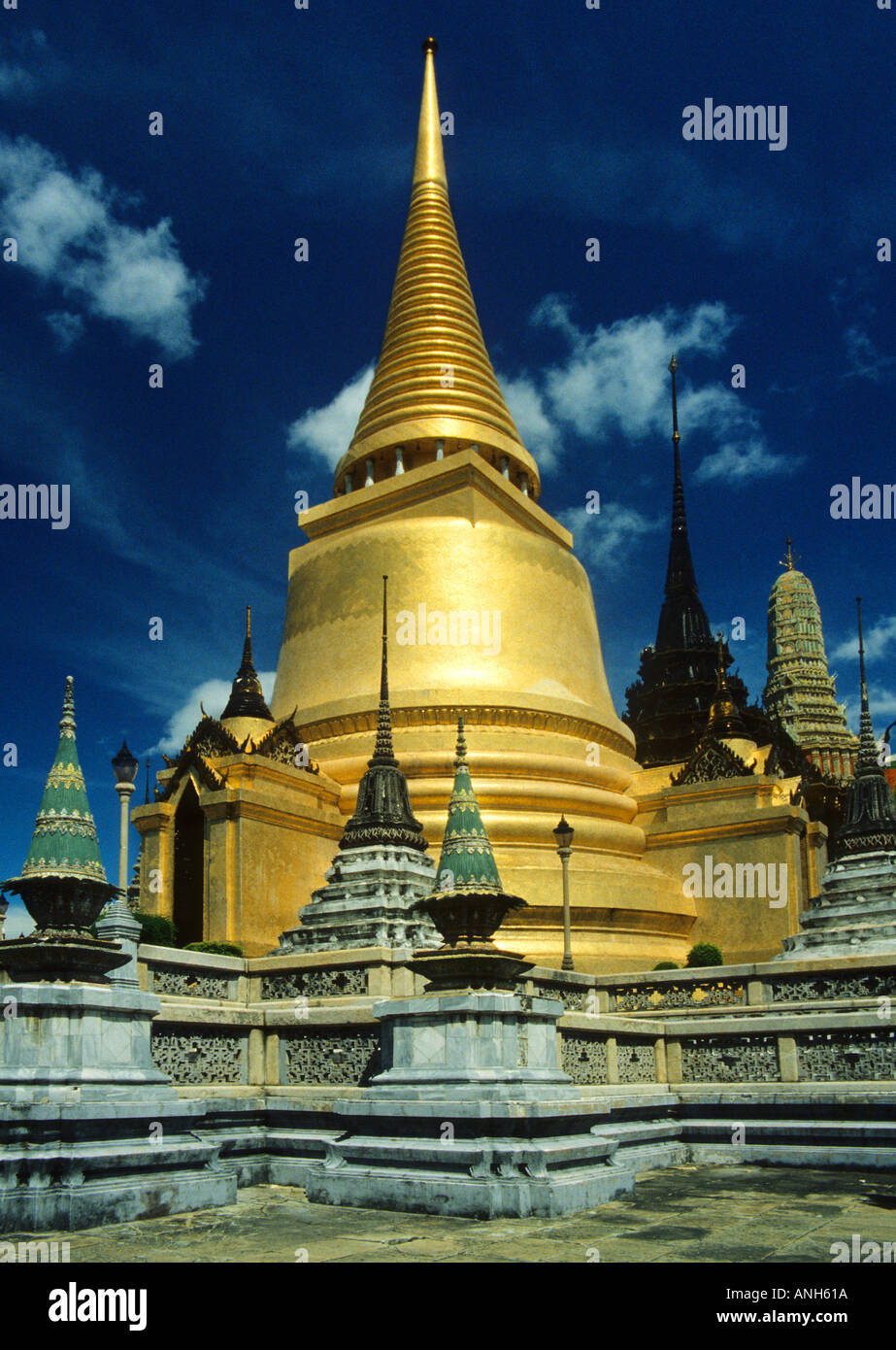 Temple of the Emerald Buddha Grand Palace Bangkok Thailand South East Asia Na Pra Larn Road compound Wat Phra Kaeo Stock Photo