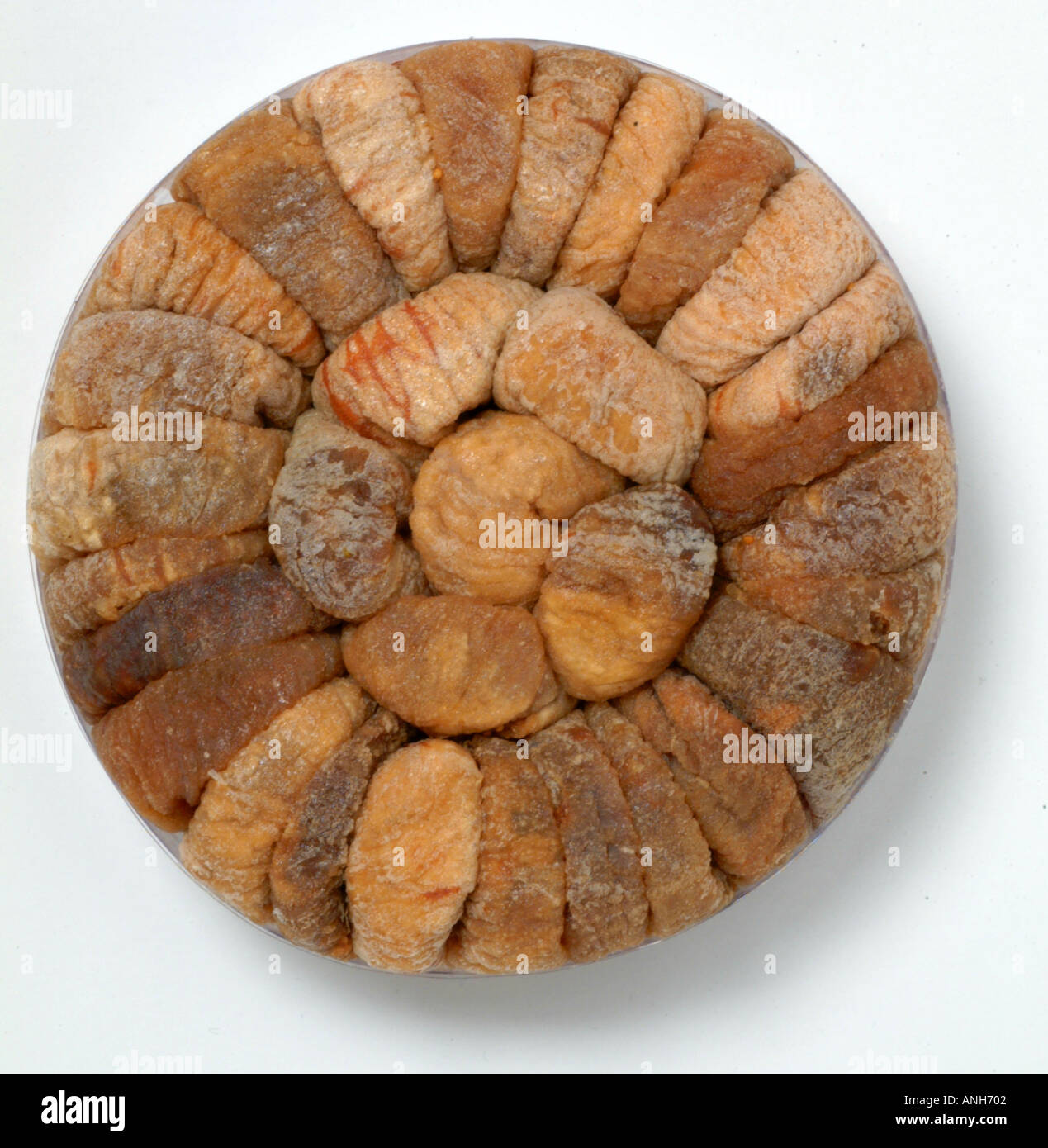 Dried figs arranged in a circle Stock Photo