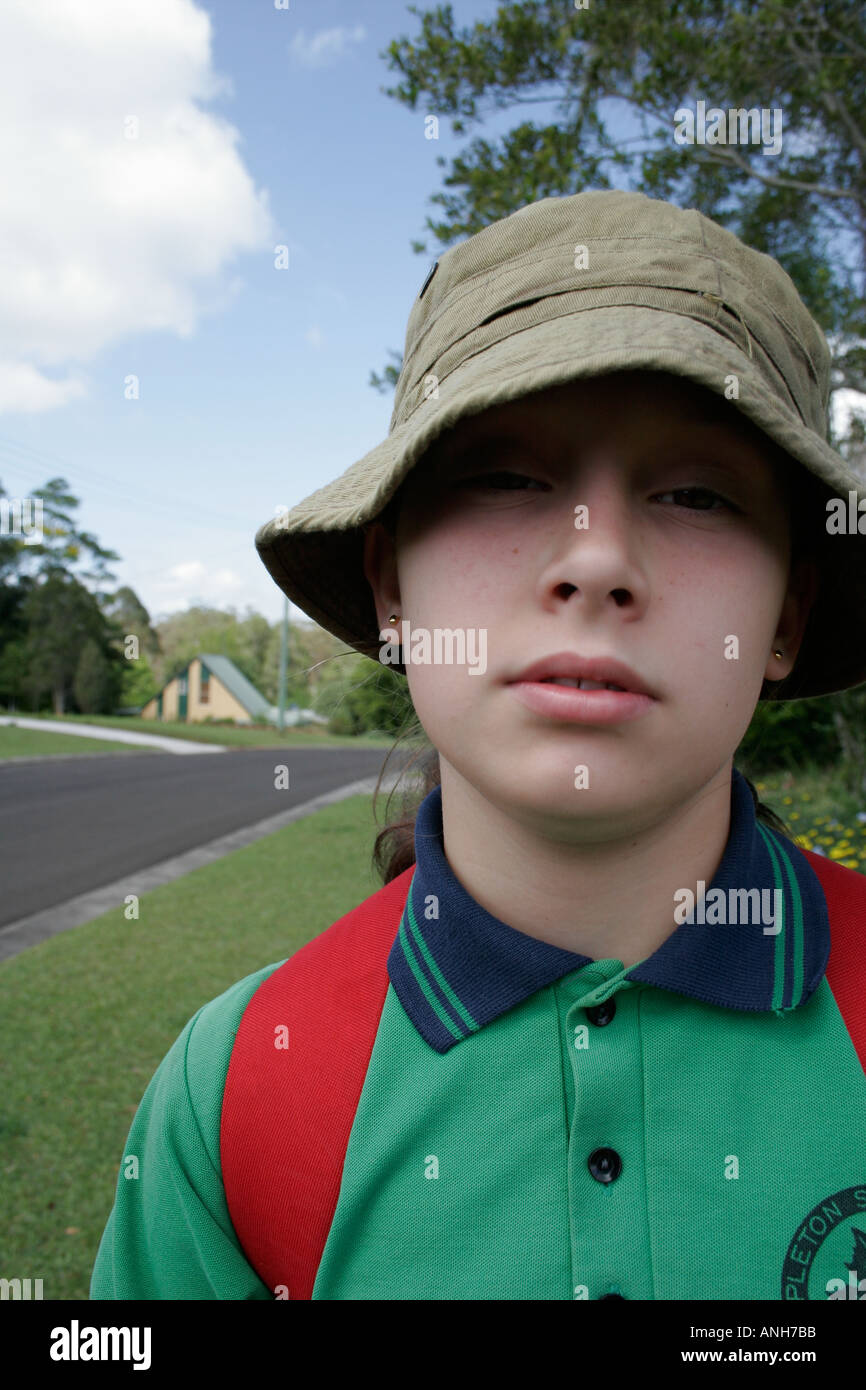 Australian school uniform hat stock and images - Alamy