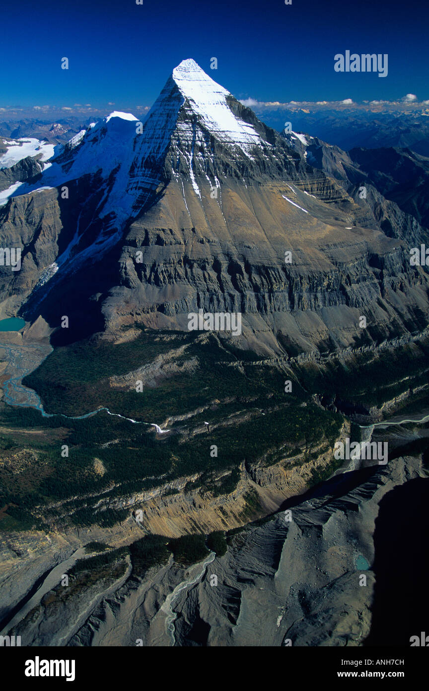 Aerial of Mount Robson, Canadian Rockies, British Columbia, Canada