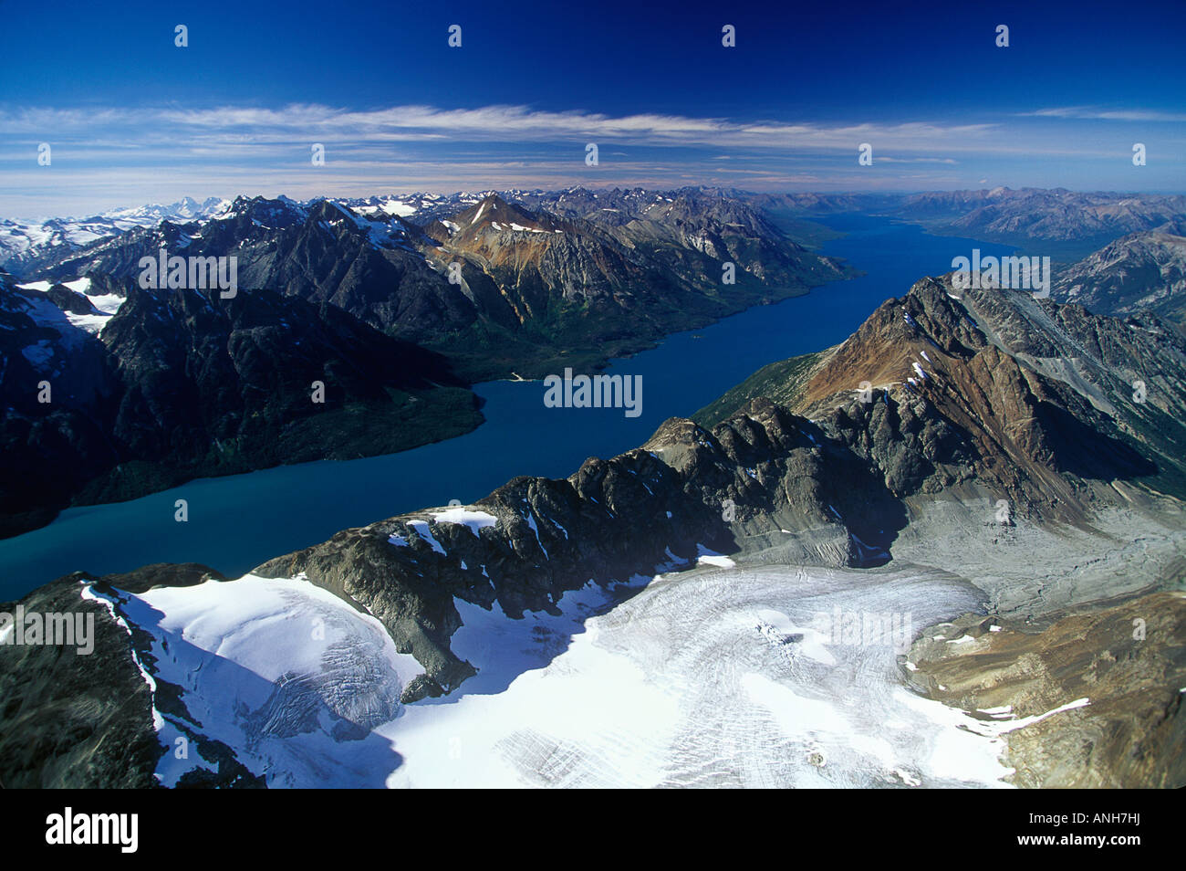 Aerial of Chilko Lake, Ts'ylos Provincial Park, British Columbia