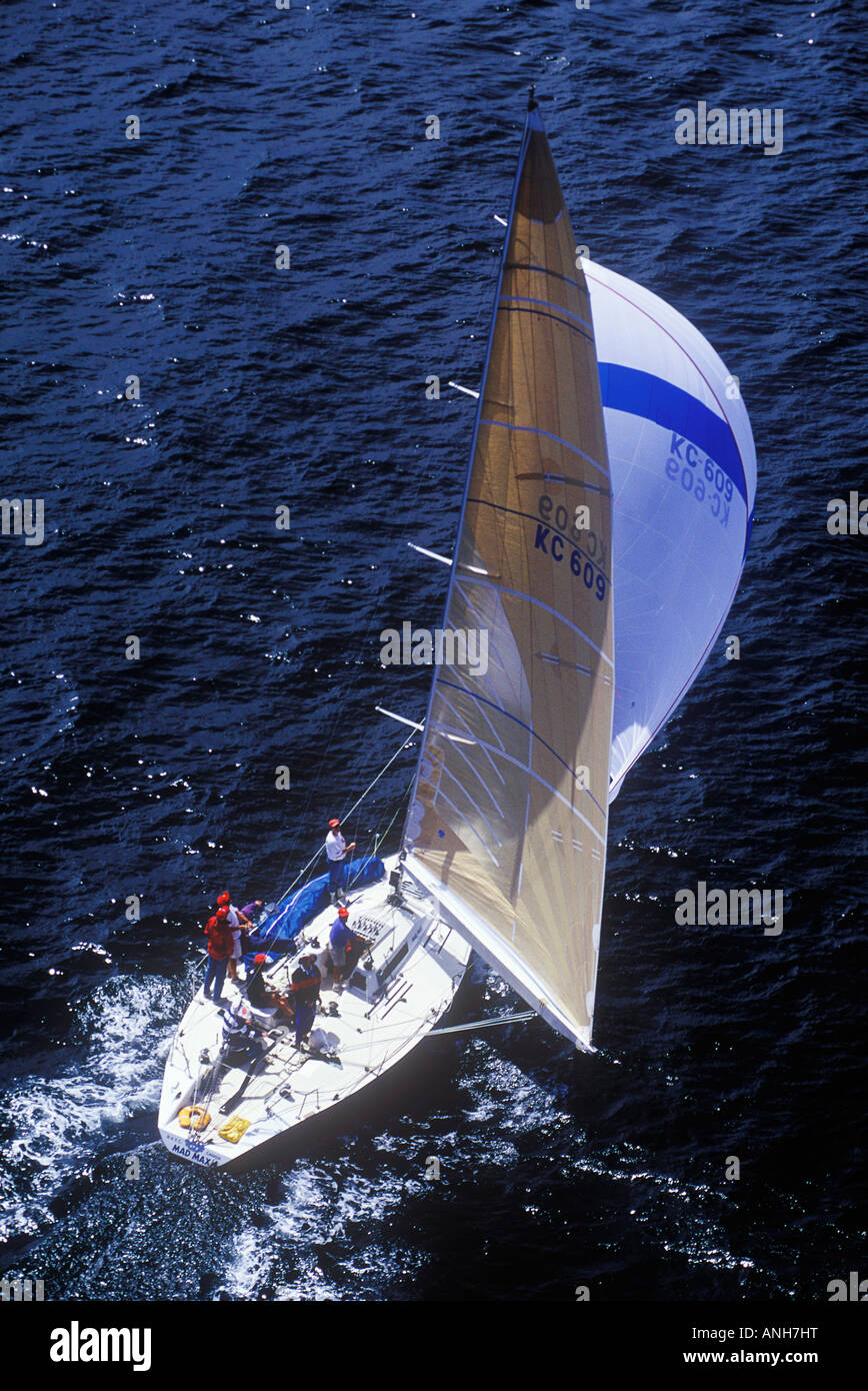 A sailboat under sail in the swiftsure yachting race hires stock A sailboat under sail in the swiftsure yachting race hires stock