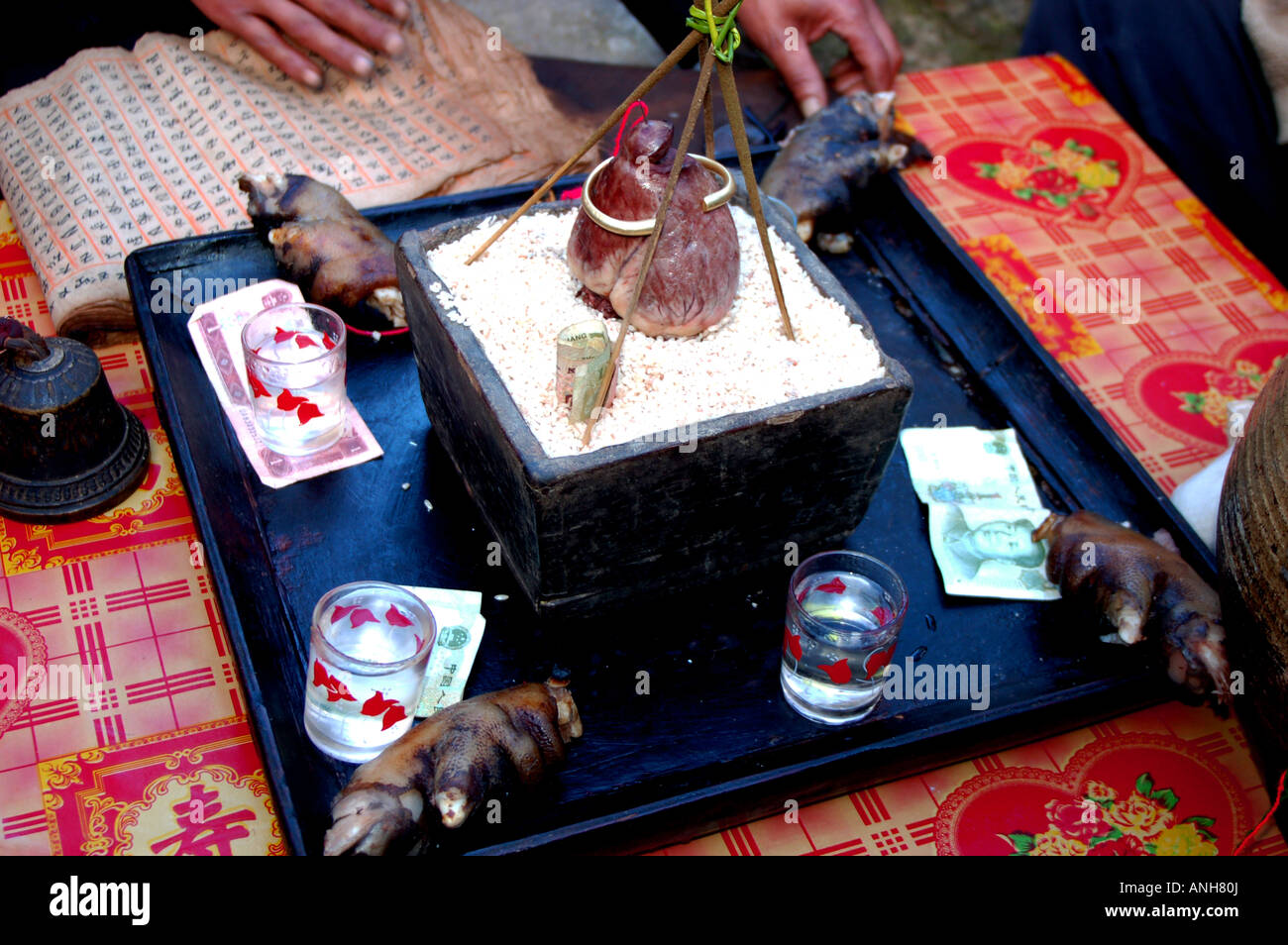 Yunnan miao minority wedding ancestor worship, Stock Photo