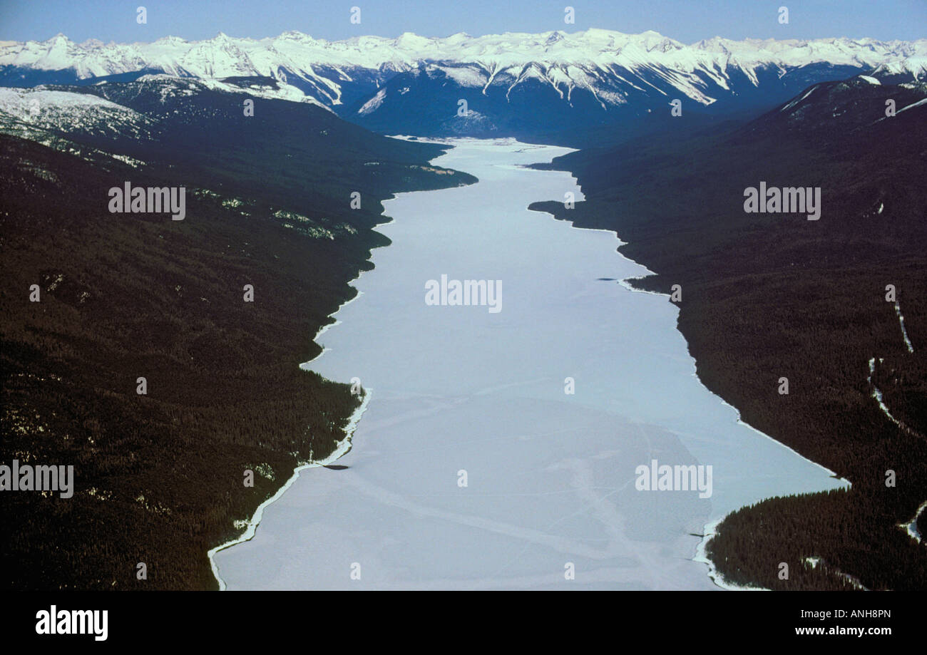 Quesnel Lake in winter, British Columbia, Canada. Stock Photo