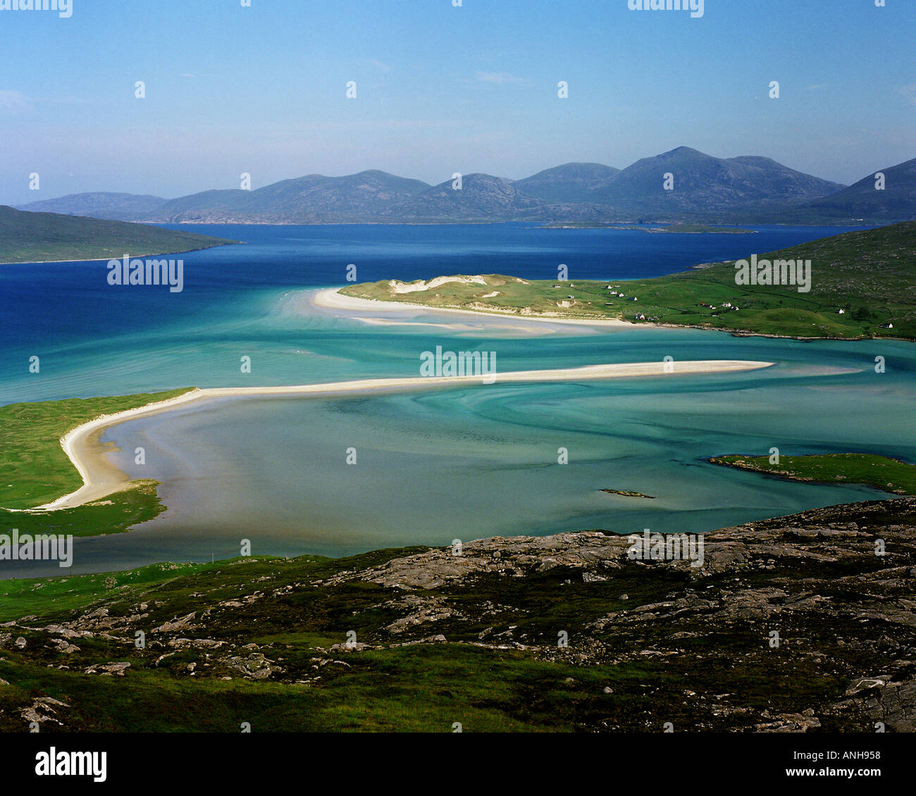 Luskentyre Beach Isle of Harris view from Carran Stock Photo Alamy