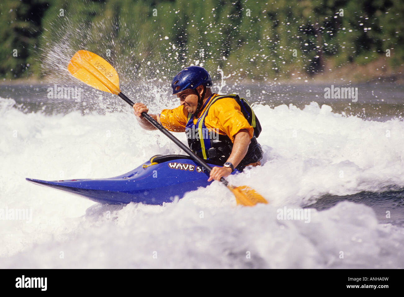 kayak on the standing wave at Skookumchuck Narrows. Egmont, British