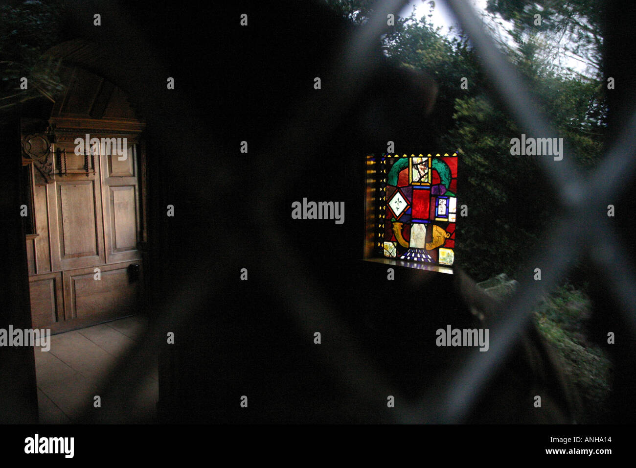 Small stained glass window Stock Photo