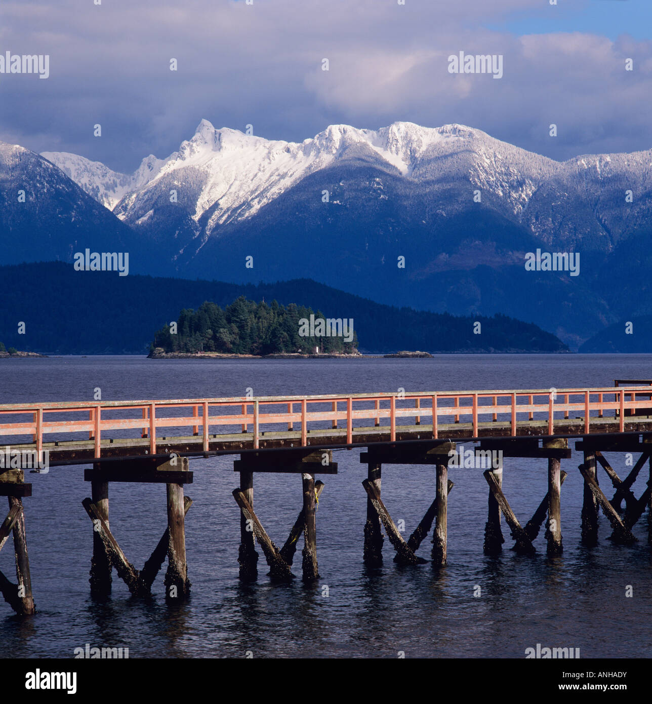 Granthams Landing Wharf, Howe Sound, British Columbia, Canada Stock