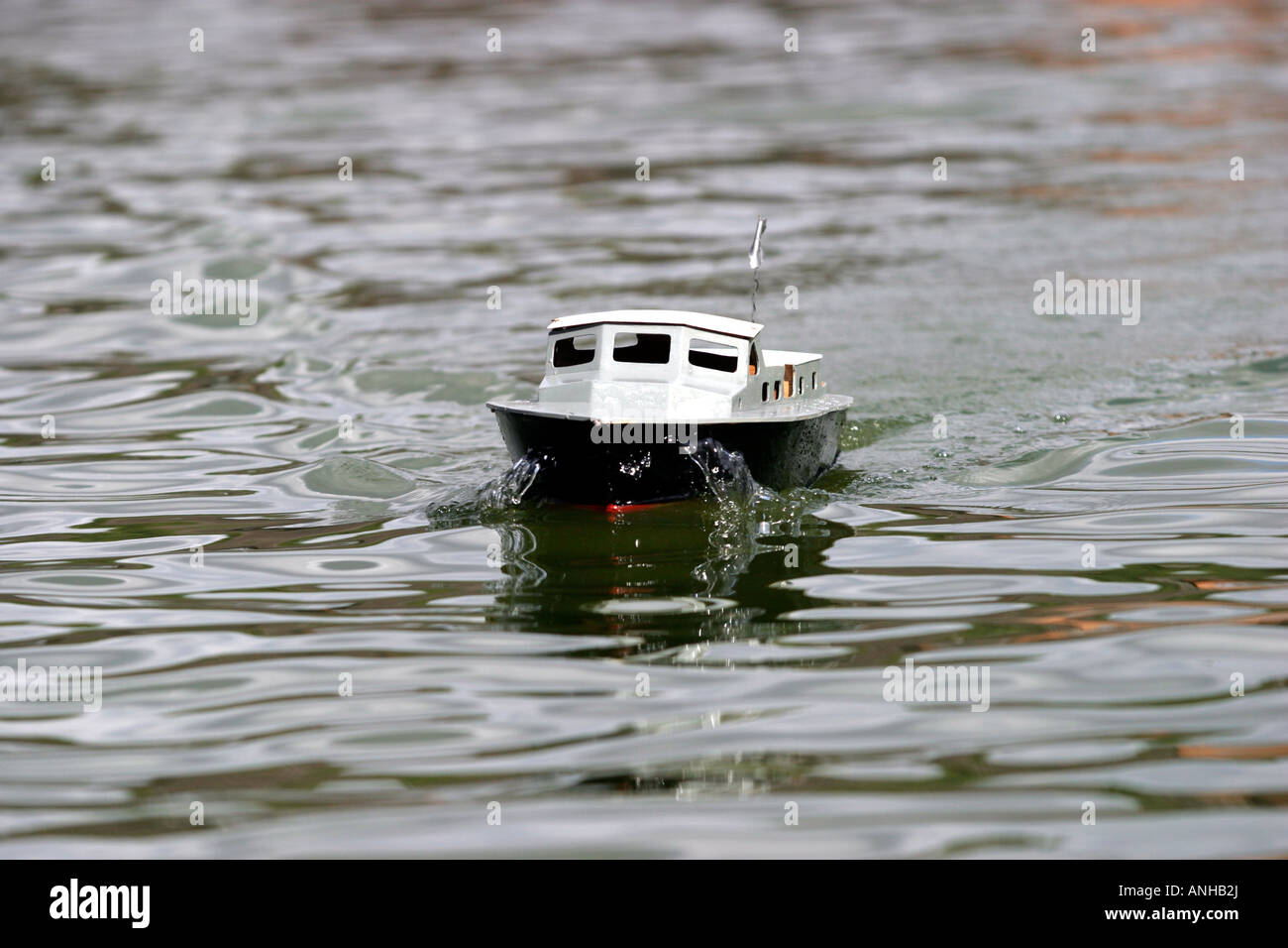 A radio controlled model boat on the cooling pond, Papplewick Pumping