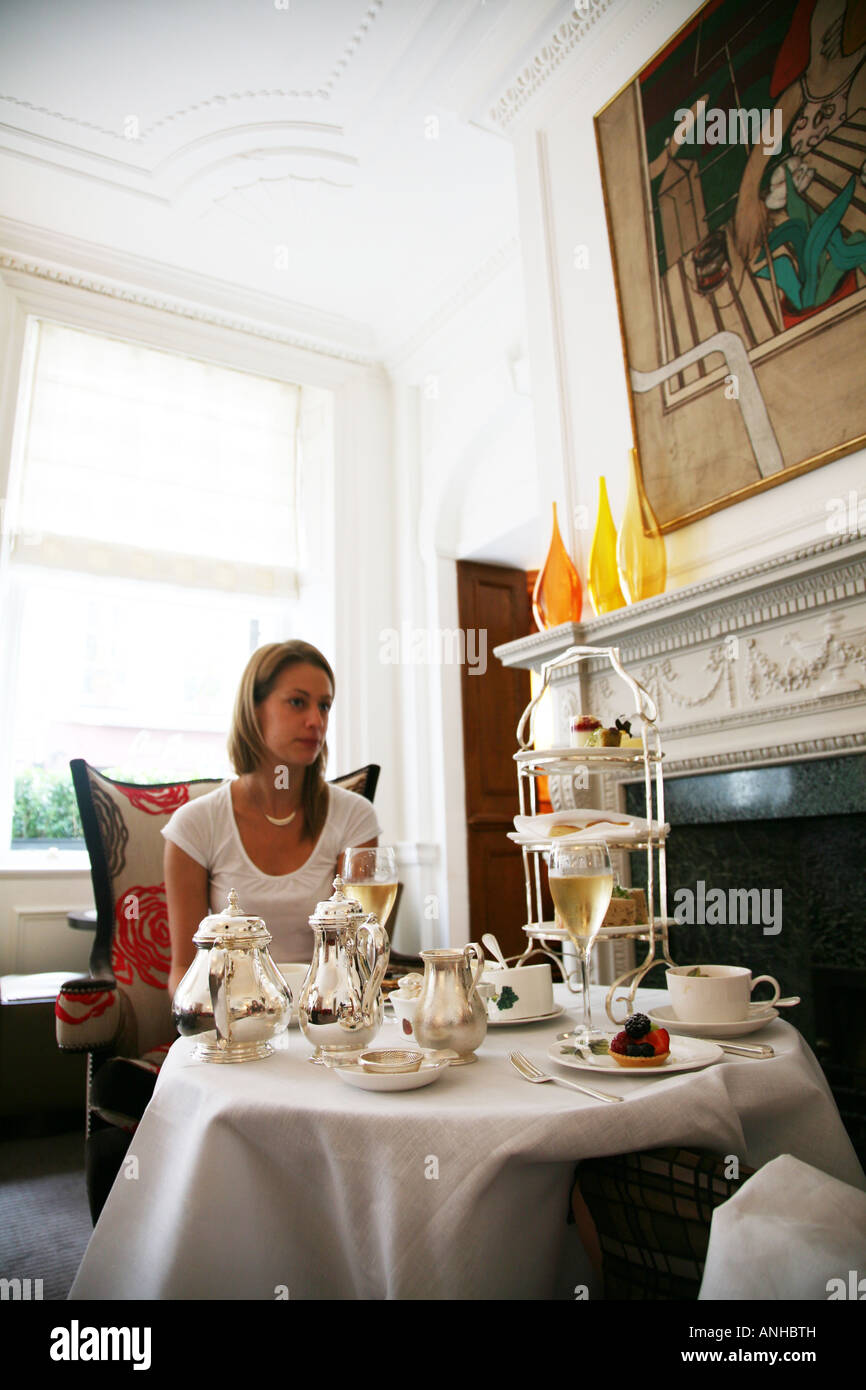 Afternoon Tea at Brown s Hotel in Mayfair London UK Stock Photo
