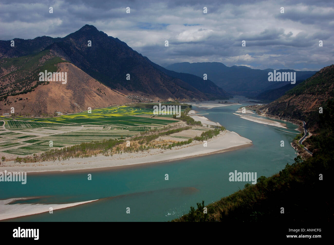 China, First Bend of the Yangzi River ,Yunnan province, Stock Photo