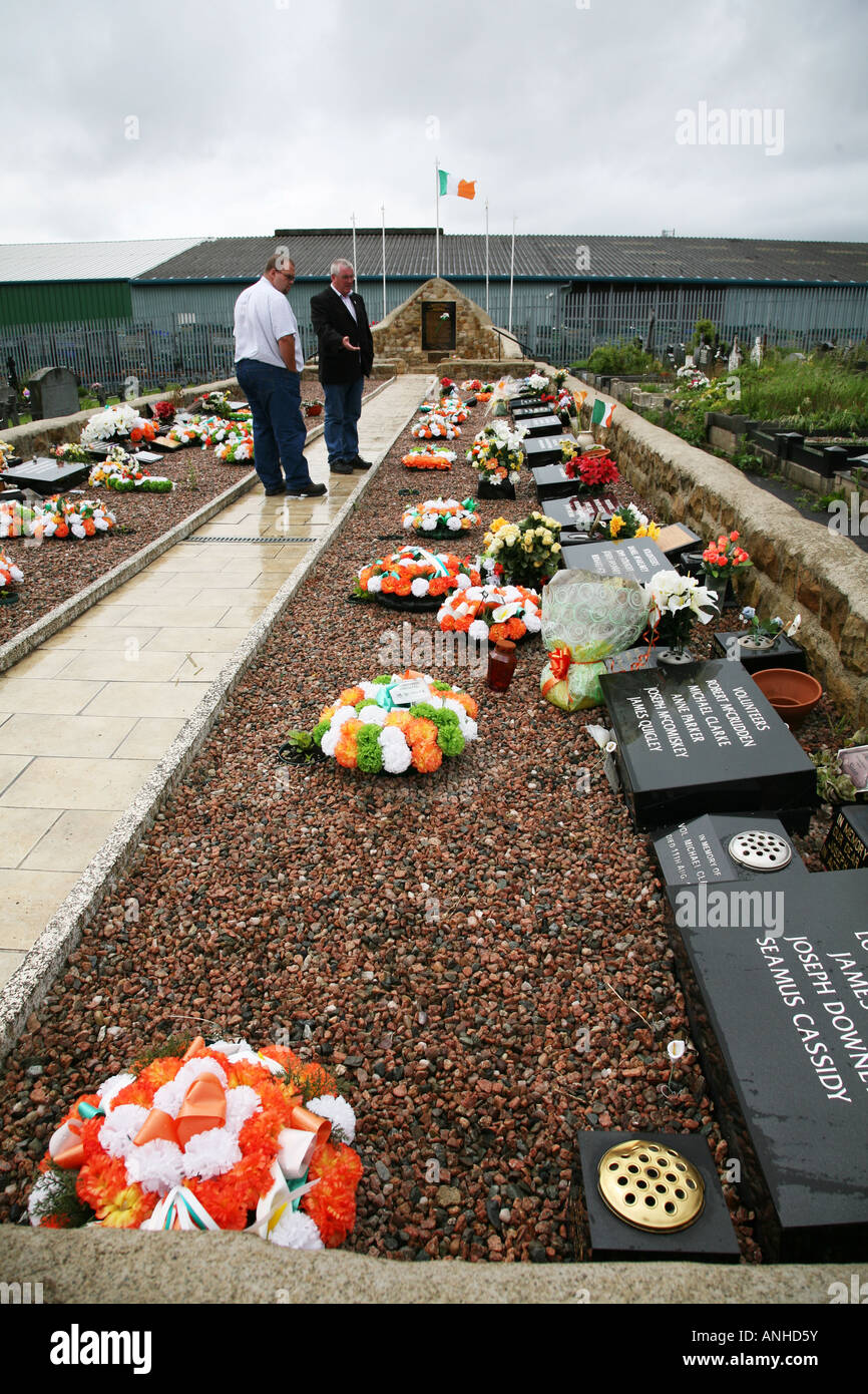 Republican plot at Milltown cemetery Andersonstown Belfast Co Antrim Northern Ireland UK Stock Photo