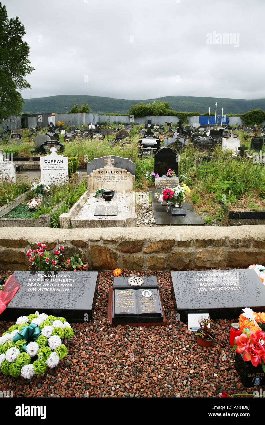 Coiste tour at Milltown cemetery Andersonstown West Belfast Northern Ireland UK Stock Photo